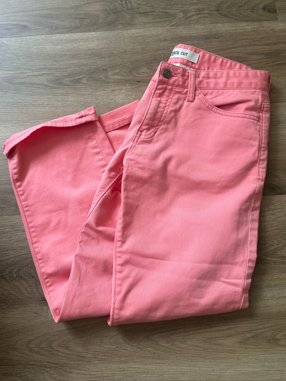 GAP Straight Leg Jeans in Coral Pink